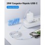 25W Cargador Carga Rapida for iPhone 14/14 Pro/14 Pro Max/14 Plus 13 12 11 SE XR X XS 8 7, USB C Carregador Enchufe Rapido