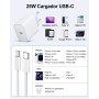 25W Cargador Carga Rapida for iPhone 14/14 Pro/14 Pro Max/14 Plus 13 12 11 SE XR X XS 8 7, USB C Carregador Enchufe Rapido