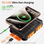 Cargador Solar para Moviles 26800mAh, Solar Power Bank PD15W 3.0A Carga Rápida Batería Externa Portátil con 2 USB-A Salida y 1