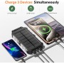 Cargador Solar para Moviles 26800mAh, Solar Power Bank PD15W 3.0A Carga Rápida Batería Externa Portátil con 2 USB-A Salida y 1