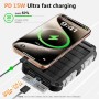 Cargador Solar para Moviles 26800mAh, Solar Power Bank PD15W 3.0A Carga Rápida Batería Externa Portátil con 2 USB-A Salida y 1