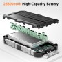 Cargador Solar para Moviles 26800mAh, Solar Power Bank PD15W 3.0A Carga Rápida Batería Externa Portátil con 2 USB-A Salida y 1
