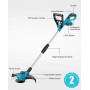 Desbrozadora Bateria 21V, KUZUPRO Cortabordes Bateria Brushless con 2 Baterías 2.0Ah, 2 Cuchillas, Mango Ajustable, 2 Bobina de