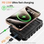 Cargador Solar para Moviles 26800mAh, Solar Power Bank PD15W 3.0A Carga Rápida Batería Externa Portátil con 2 USB-A Salida y 1