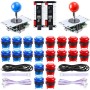 Hikig 2 Players Arcade Games Retro DIY Parts Kit, 20 LED Buttons + 2 x 8 Joystick Modes + 2 x USB Encoder for Mame Jamma