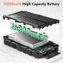 Cargador Solar para Moviles 26800mAh, Solar Power Bank PD15W 3.0A Carga Rápida Batería Externa Portátil con 2 USB-A Salida y 1