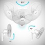 Duronic FN55 WE Wall Fan 60W 5 Blades 40cm Oscillating Head with 3-Speed Timer Remote Control Powerful Quiet Removable Sliding