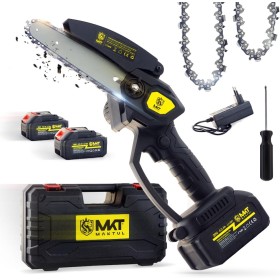 MAKTUL Mini Motosierra Batería 6‘’/15cm, 8000 mAh (2 Baterías 4000mAh 20V), Sierra Eléctrica Cortar Podar Árboles Jardín,