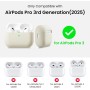 ORNARTO Funda para AirPods Pro 3 (2025), Silicona Líquida Premium (Interior Rígido Indeformable), con Cordón y Herramienta de