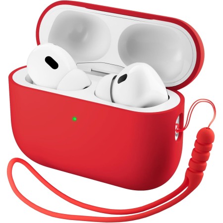 ORNARTO Funda para AirPods Pro 3 (2025), Silicona Líquida Premium (Interior Rígido Indeformable), con Cordón y Herramienta de