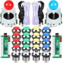 EG STARTS 2 jugadores Classic Arcade Contest DIY Kits USB Encoder to PC 5 Pin Joystick + Chrome LED iluminado Pulsador 1 y 2