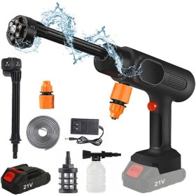Limpiador de Alta presión con batería, 21 V, portátil, con 1 baterías de 7500 mAh, Boquilla 6 en 1, máx. 95 Bar, Limpiador de