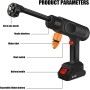 Limpiador de Alta presión con batería, 21 V, portátil, con 1 baterías de 7500 mAh, Boquilla 6 en 1, máx. 95 Bar, Limpiador de