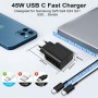 Vemfay 45W Cargador USB C Carga Rapida con 2M Cable Cargador Tipo C para Samsung S25/S24/S23/ S22 /S21 /S21 Ultra,S20 FE,