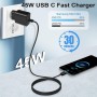 Vemfay 45W Cargador USB C Carga Rapida con 2M Cable Cargador Tipo C para Samsung S25/S24/S23/ S22 /S21 /S21 Ultra,S20 FE,