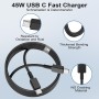 Vemfay 45W Cargador USB C Carga Rapida con 2M Cable Cargador Tipo C para Samsung S25/S24/S23/ S22 /S21 /S21 Ultra,S20 FE,
