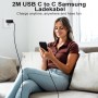 Vemfay 45W Cargador USB C Carga Rapida con 2M Cable Cargador Tipo C para Samsung S25/S24/S23/ S22 /S21 /S21 Ultra,S20 FE,