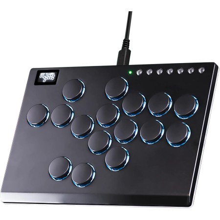 Sehawei Arcade Fight Stick,16 Keys Aluminum Alloy Game Keyboard,Street Fight Keypad with Turbo Functions & Custom RGB for