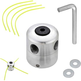 Luabue Cabezal Desbrozadora Universal Cortador de Cabeza de Aluminio Universal Bobina de Jardín Strimmer Cortacéspedes con 4