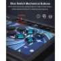 PXN 008 Arcade Stick - Arcade Fight Stick with 360° Circular Joystick, Blue-Switch Mechanical Keys and Turbo Function - Arcade