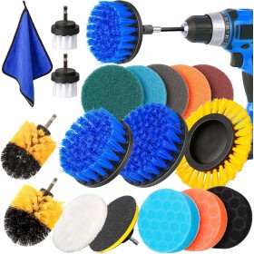 YOCOLE 20 Piezas Cepillo Taladro, 8 Cepillos Electrico Giratorio Limpieza Hogar, Juego de Atornillador Inalámbrico Drill Brush