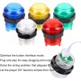 Fosiya 2 Players Arcade Kit Ellipse Oval Style 8 Ways Bat Joystick + 20 LED Arcade Buttons for 2 Players Video Game Controllers