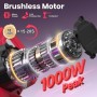 OUTIGO Motosierra Bateria, Motosierra Eléctrica 12 Pulgadas, 2 * 4500mah Batería, Motosierra 1 Cadena a+ 1 Barras de guía,