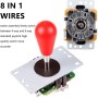 Fosiya 2 Players Arcade Kit Ellipse Oval Style 8 Ways Bat Joystick + 20 LED Arcade Buttons for 2 Players Video Game Controllers