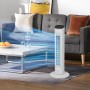 HOMCOM Tower Fan 50W with Remote Control Silent Fan with 3 Speeds Timer 15h Oscillation 85° LED Display 30x30x78cm White