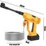 Hidrolimpiadora Bateria, 21V Máx 65Bar/942PSI Press & Clean Pistola Lavado con Baterías de 6000 mAh, Hidrolimpiadora de Alta