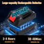 Hidrolimpiadora Bateria, 21V Máx 65Bar/942PSI Press & Clean Pistola Lavado con Baterías de 6000 mAh, Hidrolimpiadora de Alta