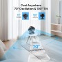 DR.PREPARE Oscillating Table Fan 70°+100° 3 Speeds Quiet Powerful All-Year Compact Fan for Office, Bedroom, Kitchen and Outdoors