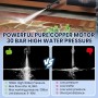 Hidrolimpiadora Bateria, 30 Bar Pistola de Agua a Presión con Cubo Plegable de 22L, 2 Baterías de 3,0 Ah, Boquilla 6 en 1,