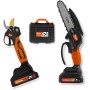 Altuna - Motosierra a Batería 21V con Cadena de Titanio - 800W Potencia - Capacidad de Corte 150mm - Incluye 2 Baterías de Litio