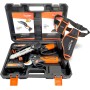 Altuna - Motosierra a Batería 21V con Cadena de Titanio - 800W Potencia - Capacidad de Corte 150mm - Incluye 2 Baterías de Litio
