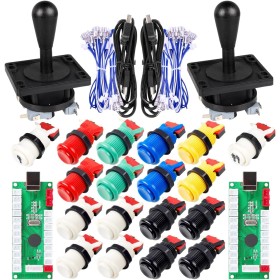 Clásico juego de arcada de bricolaje Parte de Mame USB gabinete 2x Zero Delay codificador USB para juegos de PC + 2x 8 Camino