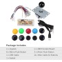 Taidda Controladores de PC Joystick, Zero Delay Arcade Game DIY Kits Piezas 10 botones Joystick USB Encoder para MAME PC Build