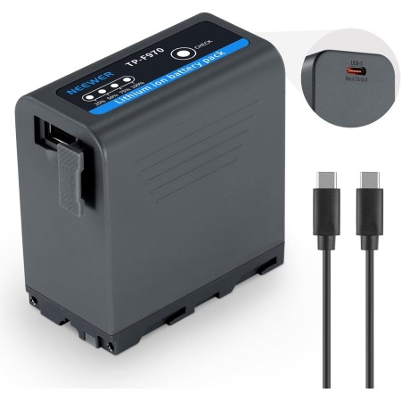 NEEWER 2Pcs NP-F970 7800mAh Batería Repuesto para Sony FX3/FX30/A7, para Canon R5, para Nikon Z8, Batería NP-F Recargable 20W