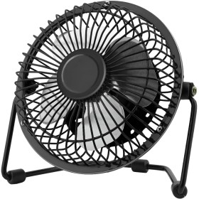 UBOON Table Fan 6'' (15cm) - Compact and Powerful, 20W, 2 Speed, Metal Blades, Adjustable, for Desk, PC, Office or Home -