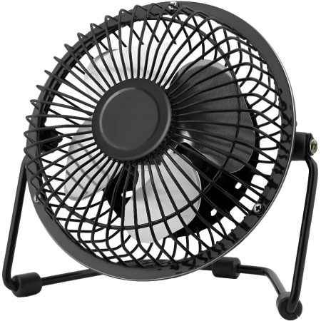 UBOON Table Fan 6'' (15cm) - Compact and Powerful, 20W, 2 Speed, Metal Blades, Adjustable, for Desk, PC, Office or Home -