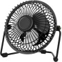UBOON Table Fan 6'' (15cm) - Compact and Powerful, 20W, 2 Speed, Metal Blades, Adjustable, for Desk, PC, Office or Home -