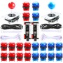 Hikig 2 Player USB LED Encoder for PC Games 8 Way Stick Controllers + 20 x LED Buttons for Arcade DIY Kits Parts Mame Raspberry