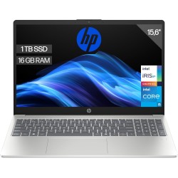 HP Ordenador portátil 15.6" FHD (Intel Core i5-1334U, 16GB RAM, 1TB SSD, Intel Iris Xe Graphics, Sin Sistema Operativo) Plata y