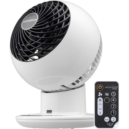 Iris Ohyama Woozoo, 30 m², Table fan, White, 5 speeds, Remote control, Multi-directional Oscillation, Quiet, Powerful, Desk,