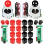 EG STARTS 2 Players Arcade Game Kit Parts USB Pc Joystick for Mame Game DIY USB Encoder + 2x 8 Way Stick + 20 Push Buttons Red +