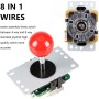 EG STARTS 2 Players Arcade Game Kit Parts USB Pc Joystick for Mame Game DIY USB Encoder + 2x 8 Way Stick + 20 Push Buttons Red +