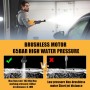 Hidrolimpiadora Bateria, 65 Bar Pistola de Agua a Presión con 2 Baterías 6000mAh, Boquilla 6 en 1, Manguera de 5M, Olla de