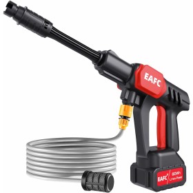 Pistola de Alta Presión Limpiador de Alta Presión Portátil 100Bar/500PSI y 1500mAh/600W y Baterías 48V Set de Pistola