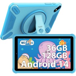 PIXPEAK 7" Tableta para niños, Android 14 Tablet, 36GB RAM 128GB ROM (SD Expandible), Android Kids Tablet, Control Parental,