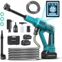 Geevorks Hidrolimpiadora de Alta Presión Inalámbrica,21 V Hidrolimpiadora Bateria Portátil,62 Bar 900 PSI,Boquilla 6 en 1,2